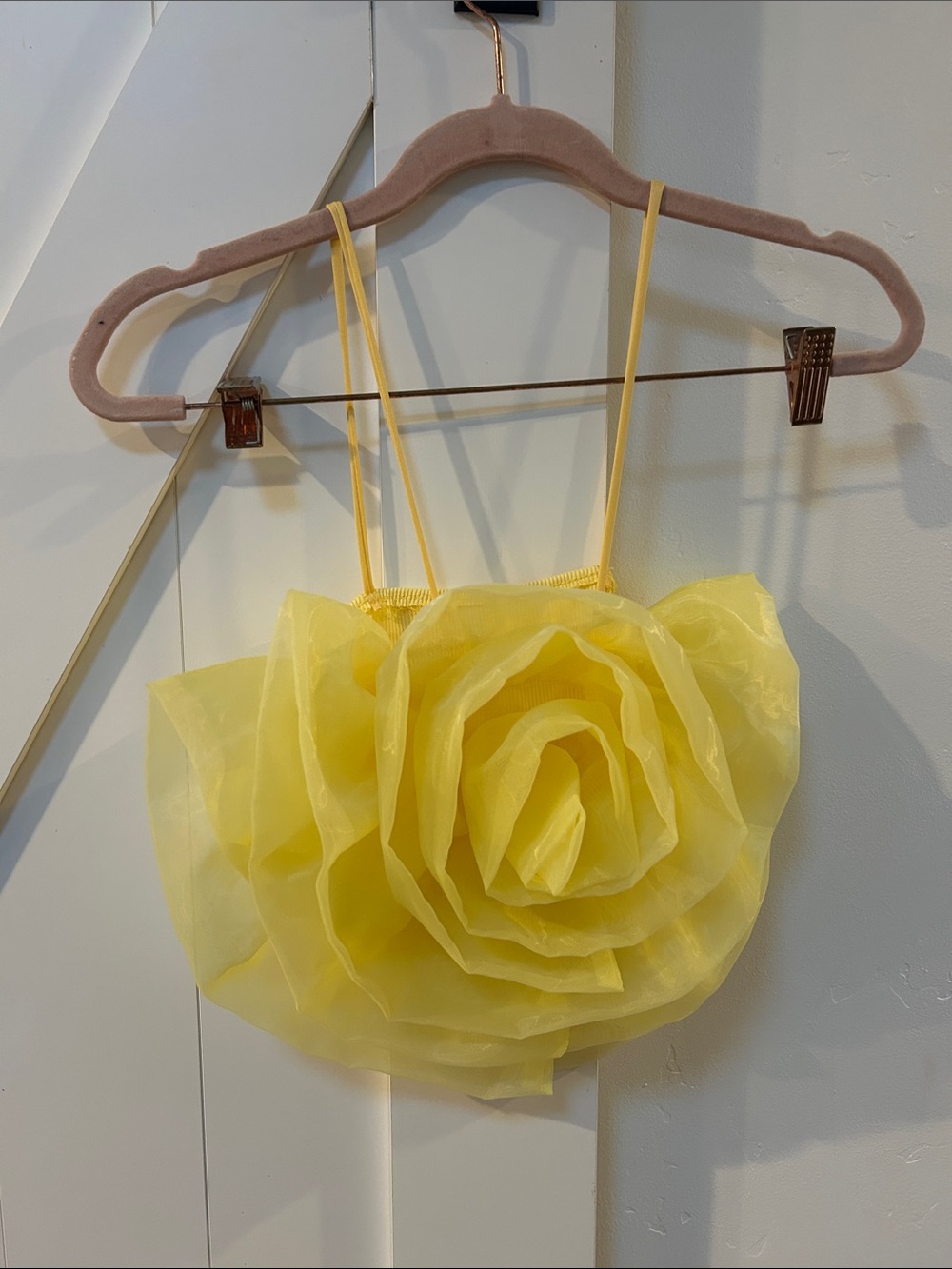 Yellow Floral Organza Camisole Top